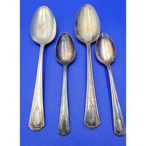 Vintage  Wm A. Rogers Silverplate SHELTON Dinner Serving Spoons & Spoons c1935
